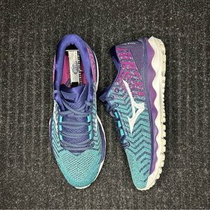 Mizuno Womens Sky Waveknit 3 411108 4B00 Blue Running Shoes Sneakers Size 9